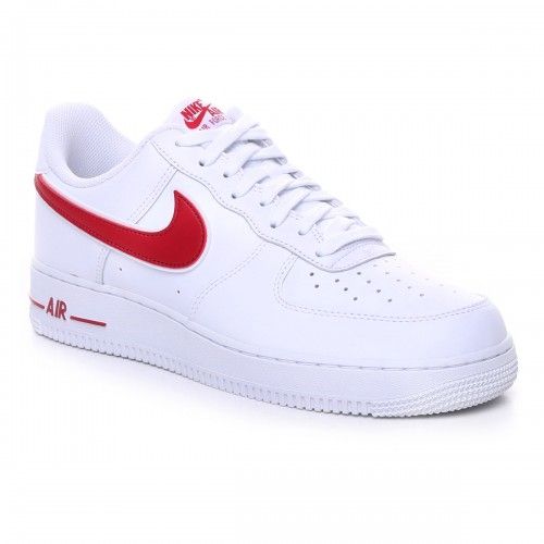 Nike Air Force 1 LV8, белые с красным, кожа, мужские, женские