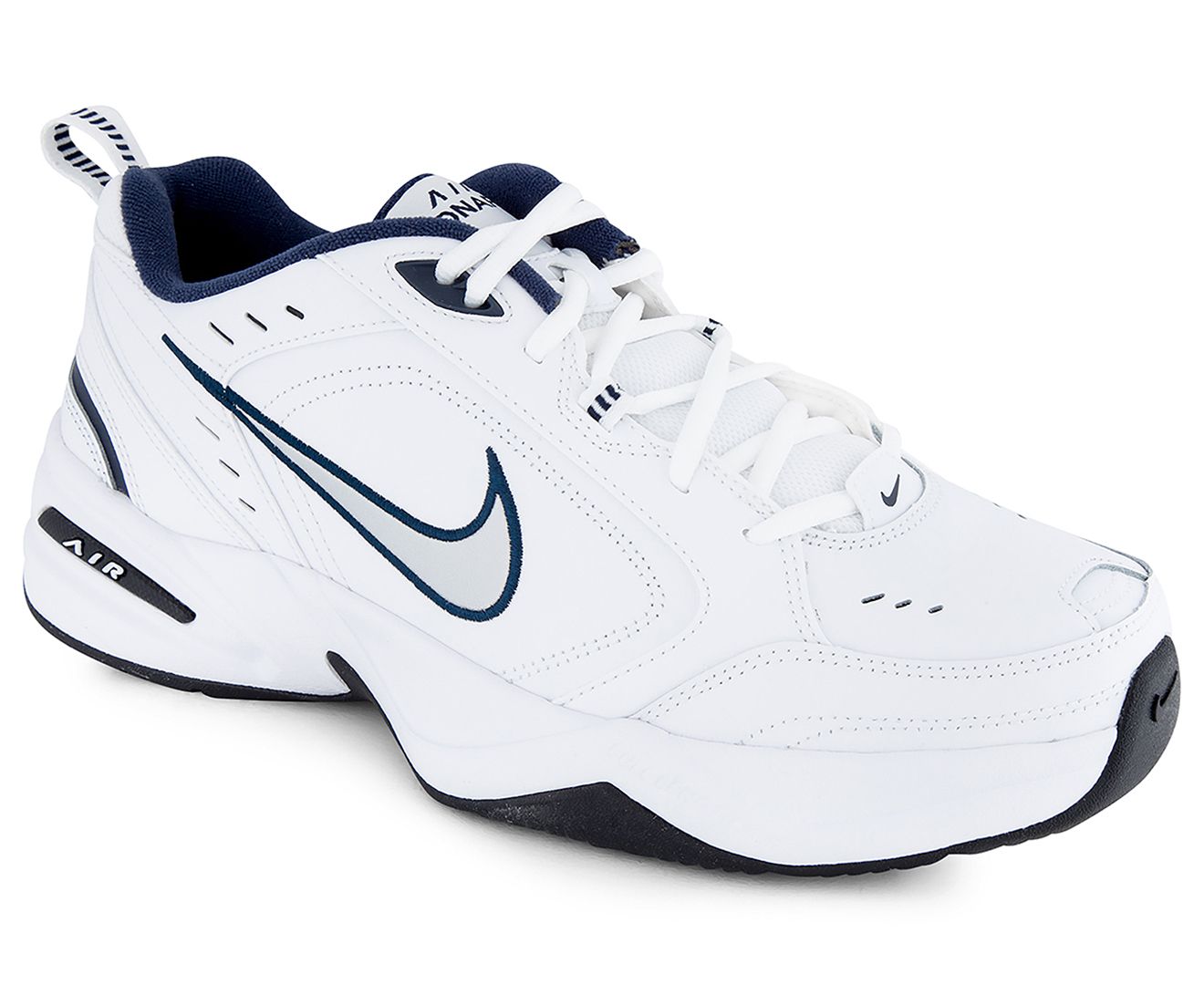 Nike Air Monarch, белый с синим, кожа, мужские, зимние