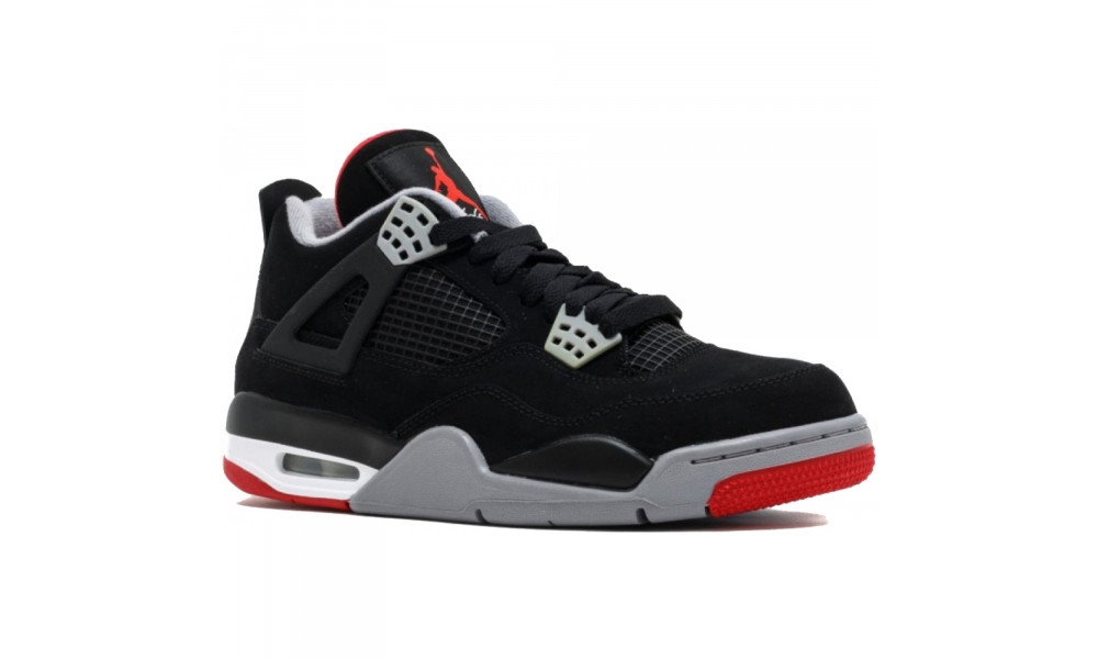Nike Air Jordan IV 4 Retro Black Cement с мехом